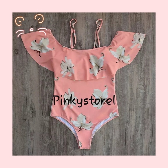 Other - 💮Floral Ruffle Peach Swimsuit 💮